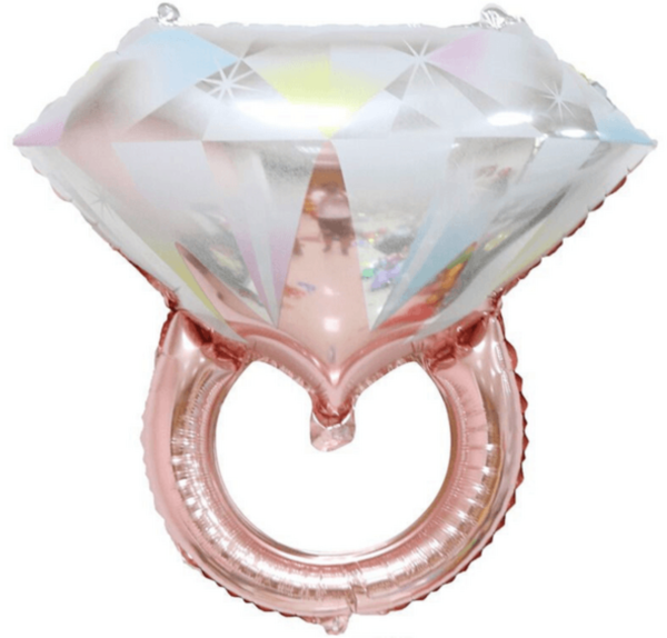 XL Folienballon - Verlobungsring, roségold  - ø 60cm